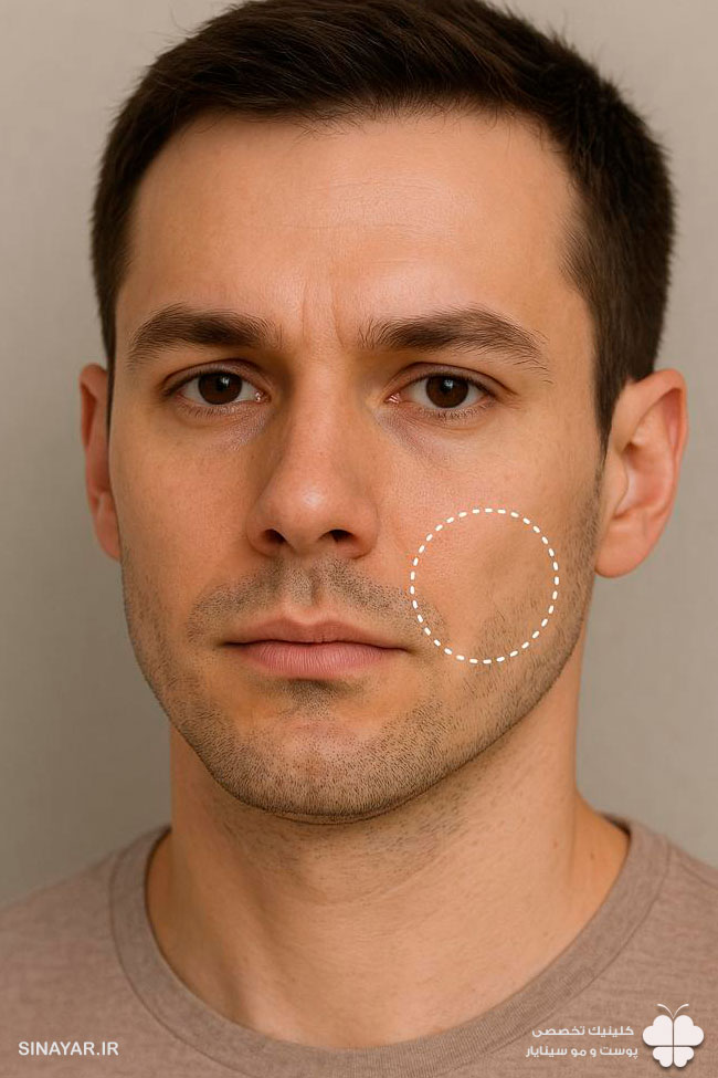 فرورفتگی صورت بعد لیفت با نخ