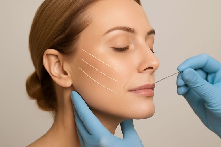 ماندگاری لیفت صورت با نخ