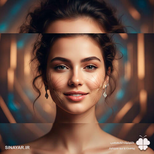 ماندگاری چال گونه با نخ بخیه