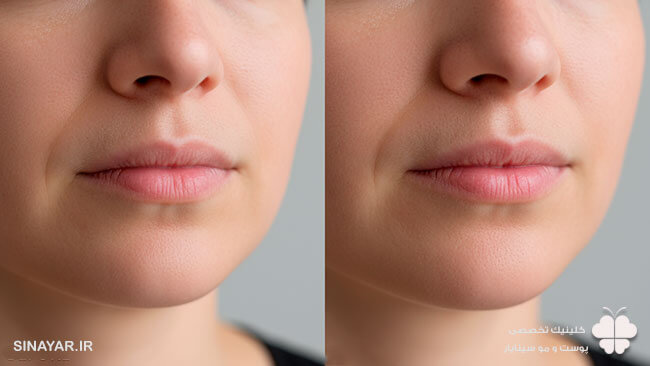 لیفت گوشه لب با نخ