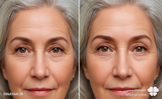 عکس لیفت ابرو با نخ