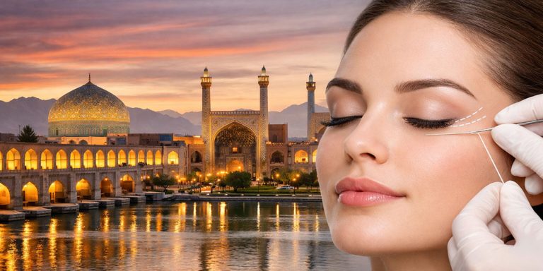 لیفت چشم گربه ای با نخ اصفهان
