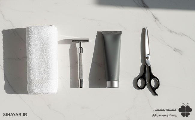 نحه شیو کردن موهای زائد بیضه