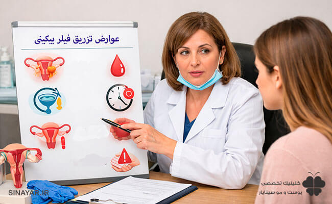 عوارض تزریق فیلر بیکینی