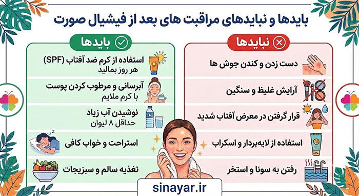 مراقبت های بعد از فیشیال صورت