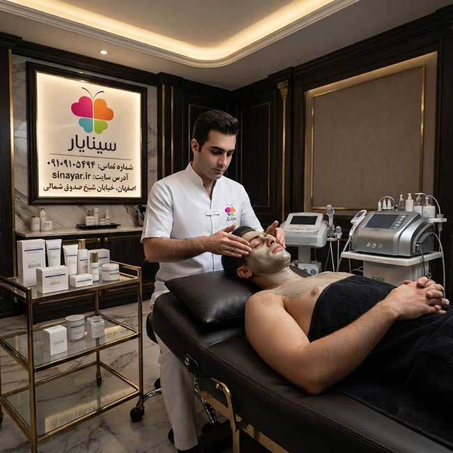 پاکسازی صورت آقایان با دستگاه در اصفهان