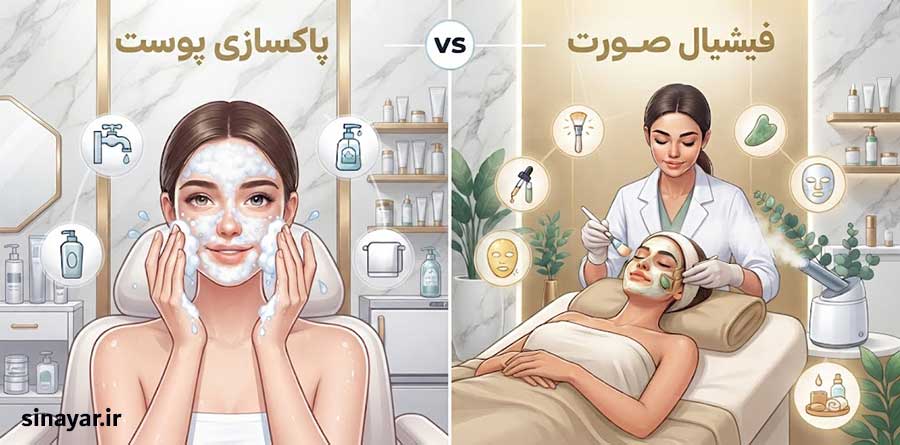 تفاوت پاکسازی پوست با فیشیال