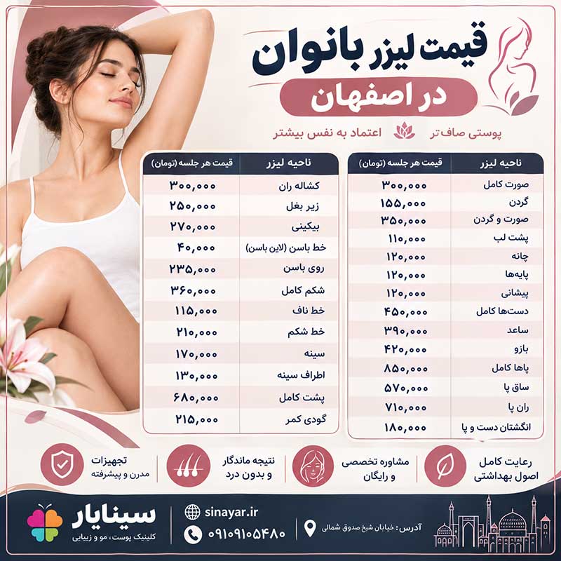 لیست قیمت لیزر در اصفهان